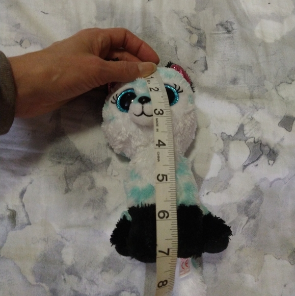 Ty Beanie Boos ATLAS the Aqua Chevron Fox Stuffed Animal - Picture 10 of 16